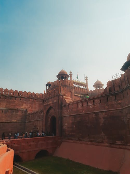 Tower and Walls of Red Fort in Old Delhi