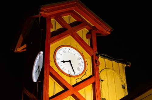 Timeless Elegance: Railway Station Clock at Night