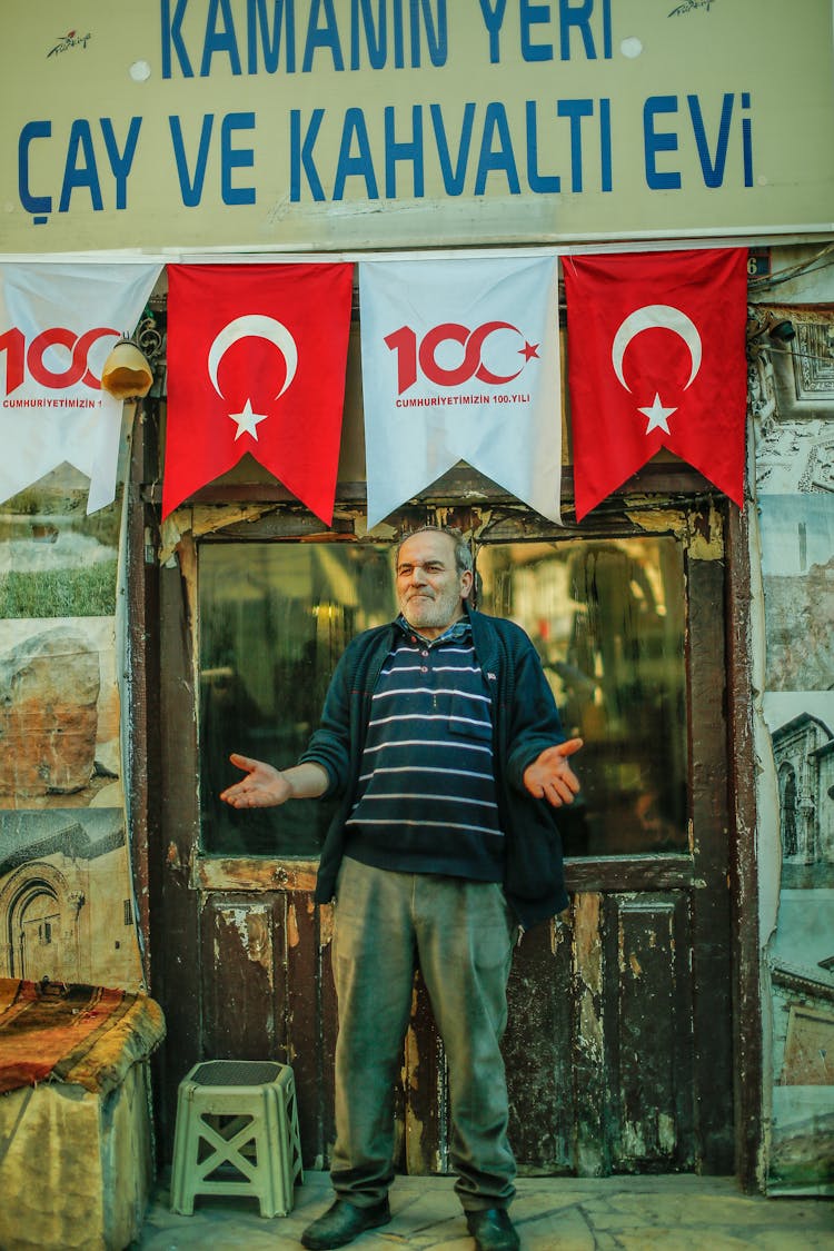 Elderly Man On A Street Market In Turkey