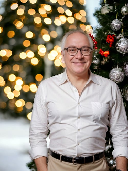 Smiling Man in White Shirt