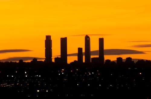 Gratis lagerfoto af baggrundsbelysning, madrid, skyline