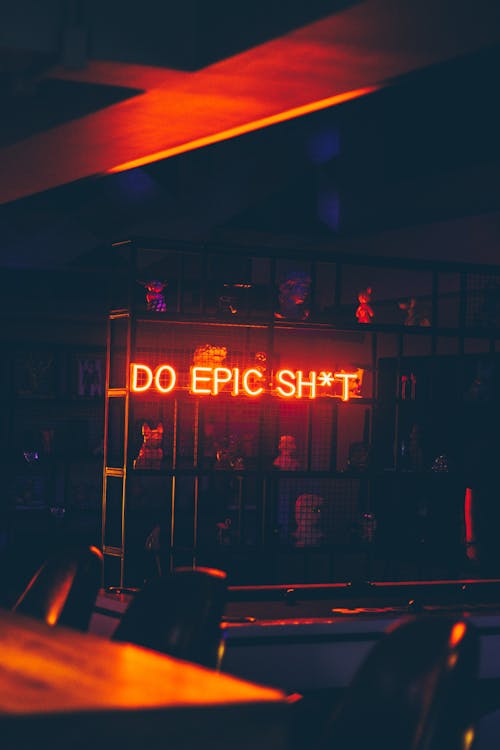 Neon Text in Bar