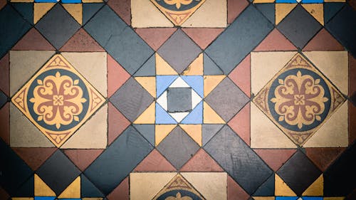 Photo of a Floor with Decorative Tiles