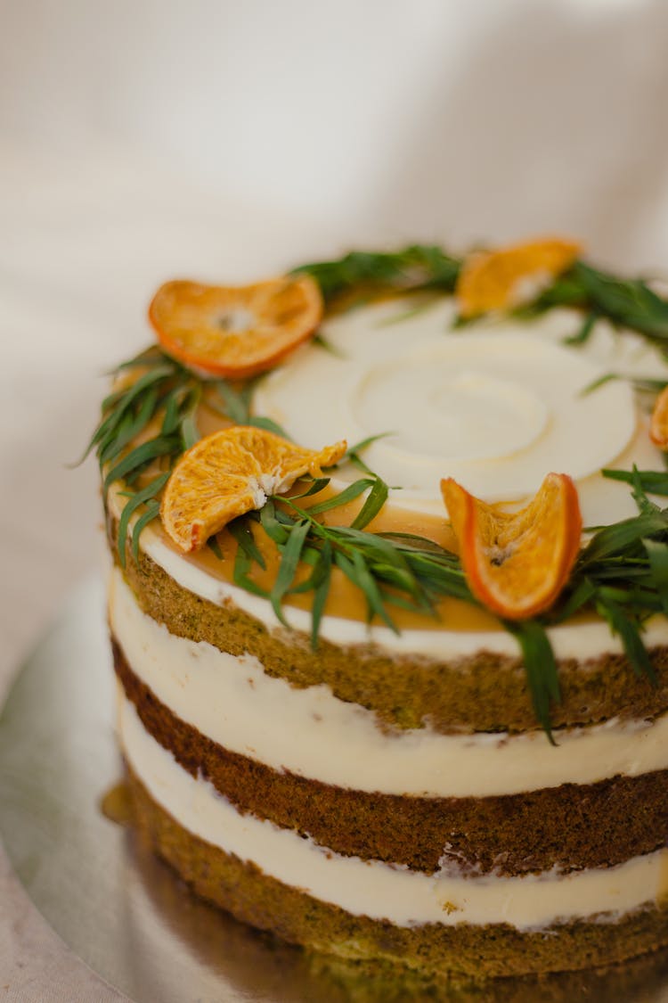 Cake Topped With Dried Orange Slices