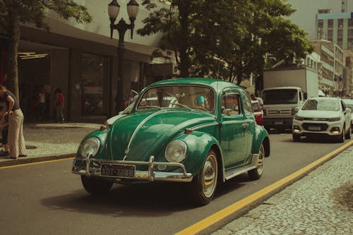 Vintage Car on a Road 