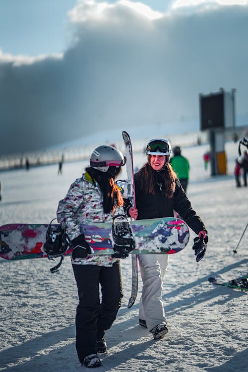 Two Women on a Ski Slope 