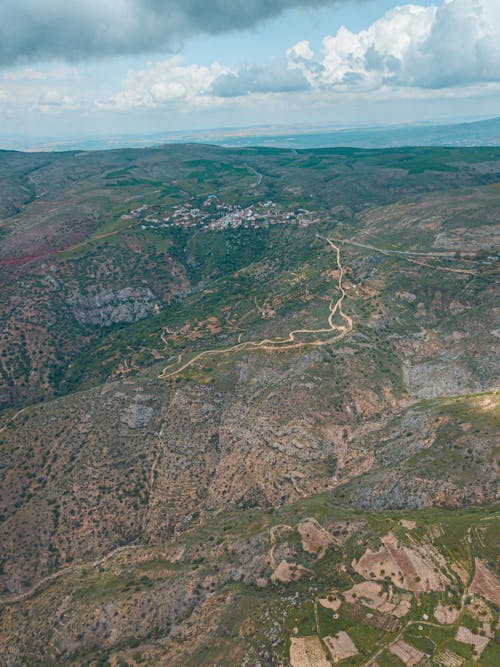 Rural Hills with Town behin