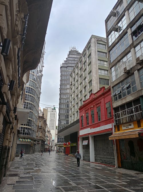 Buildings in Alley in Sao Paulo in Brazil