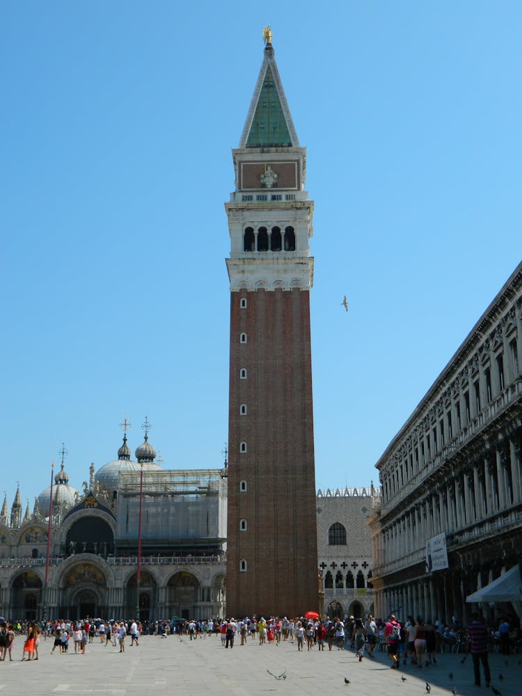 View Of The St Marks Campanile - Bell Tower Of The St Marks Basilica In Venice, Italy