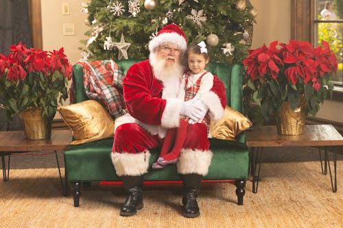 Santa Claus Sitting with a Girl