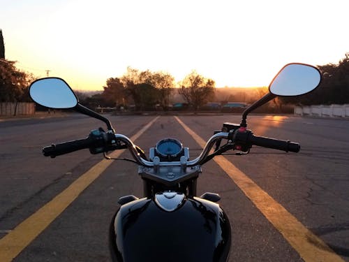 A biker's view of the sunset
