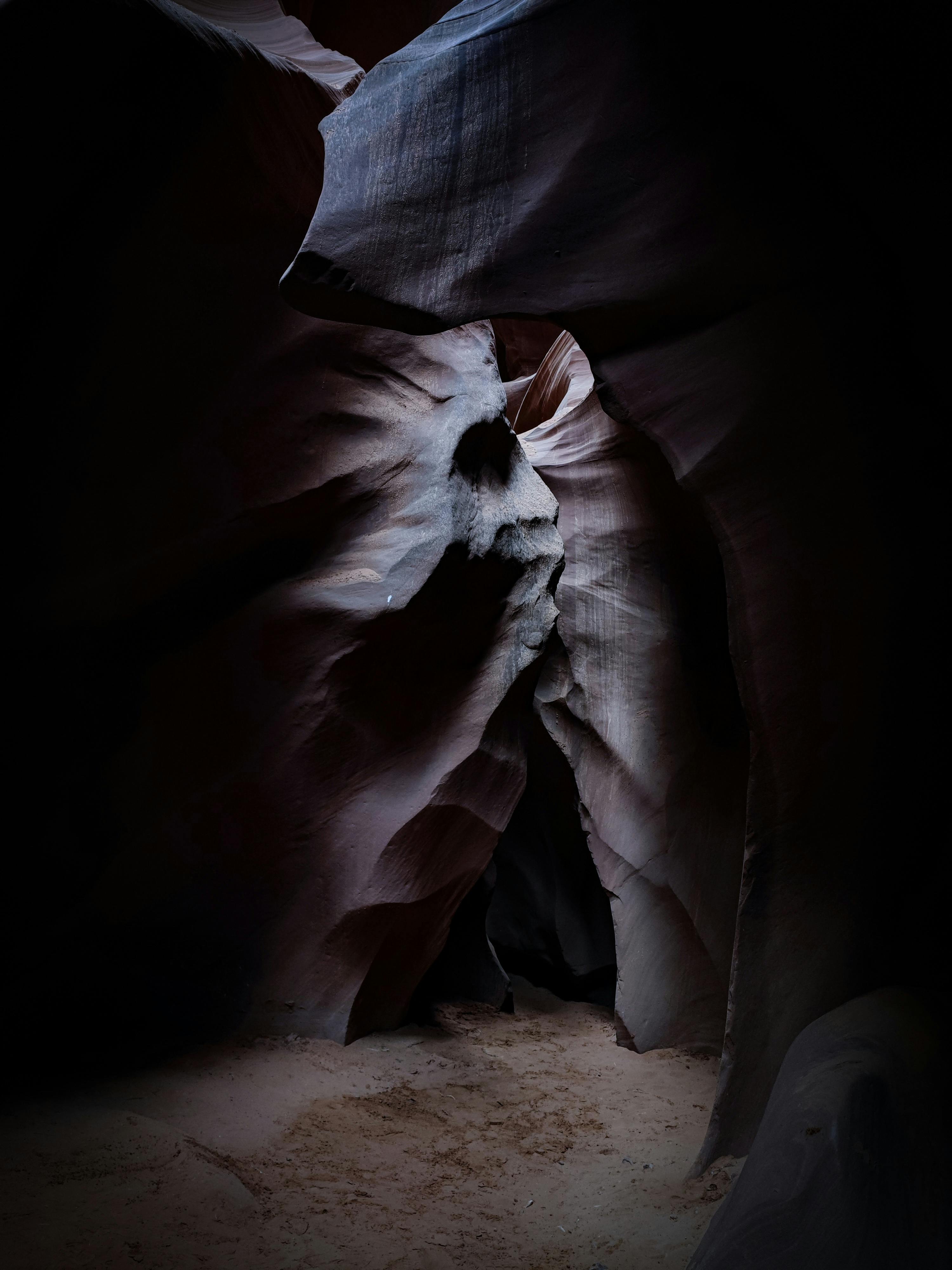 interior of a dark cave