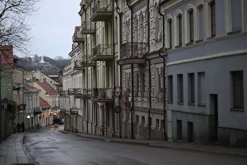 City Street and Old Town Townhouses 