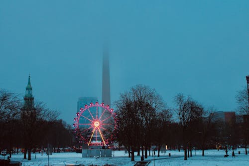 Бесплатное стоковое фото с зима, колесо обозрения, парк