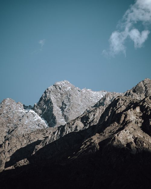 Free Stunning view of rugged mountain peaks in Skardu, showcasing natural beauty and dramatic terrain. Stock Photo