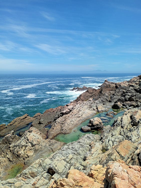 Rocks on Sea Coast under Clear Sky