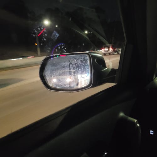 Free stock photo of mirror, night drive, rear view