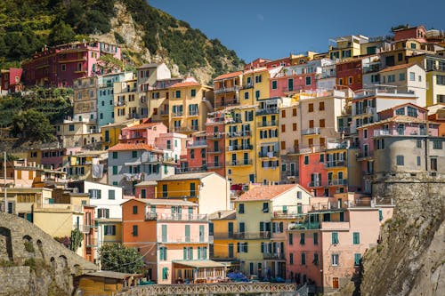 Colorful Houses in Manarola, Cinque Terre, Liguria, Italy 