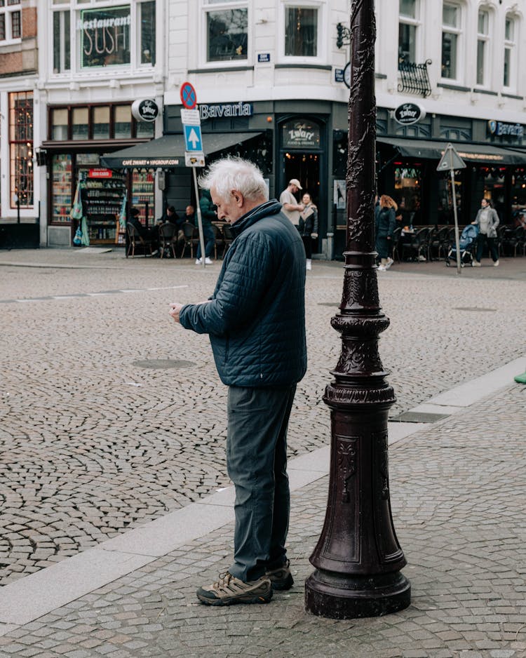 Man Standing On City Street