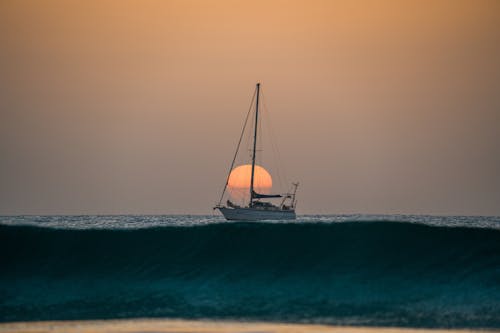 A Sailboat at Sunset 