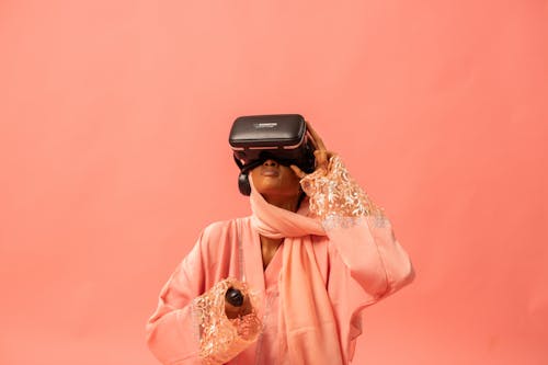 Model in a VR Headset with a Wireless Controller