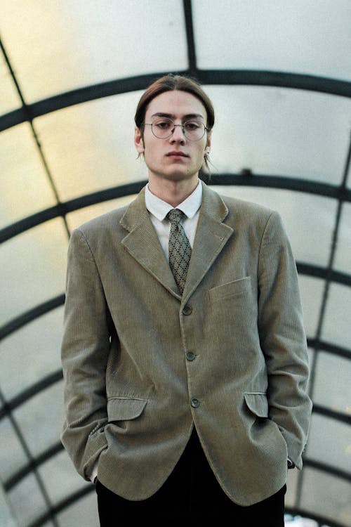 Young Man in a Gray Corduroy Blazer