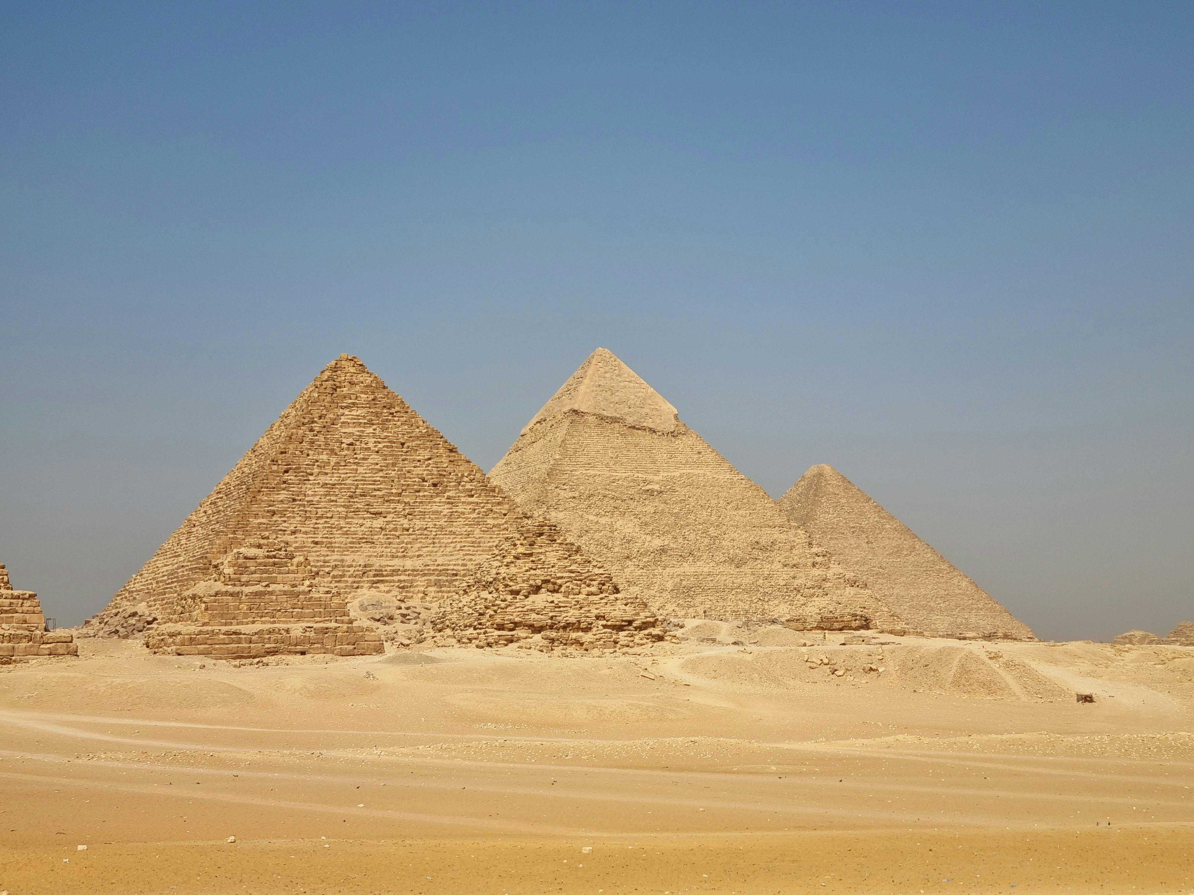 Gray Pyramid on Dessert Under Blue Sky · Free Stock Photo