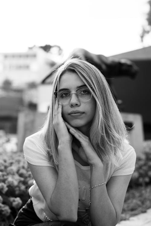 Beautiful Young Woman with Eyeglasses