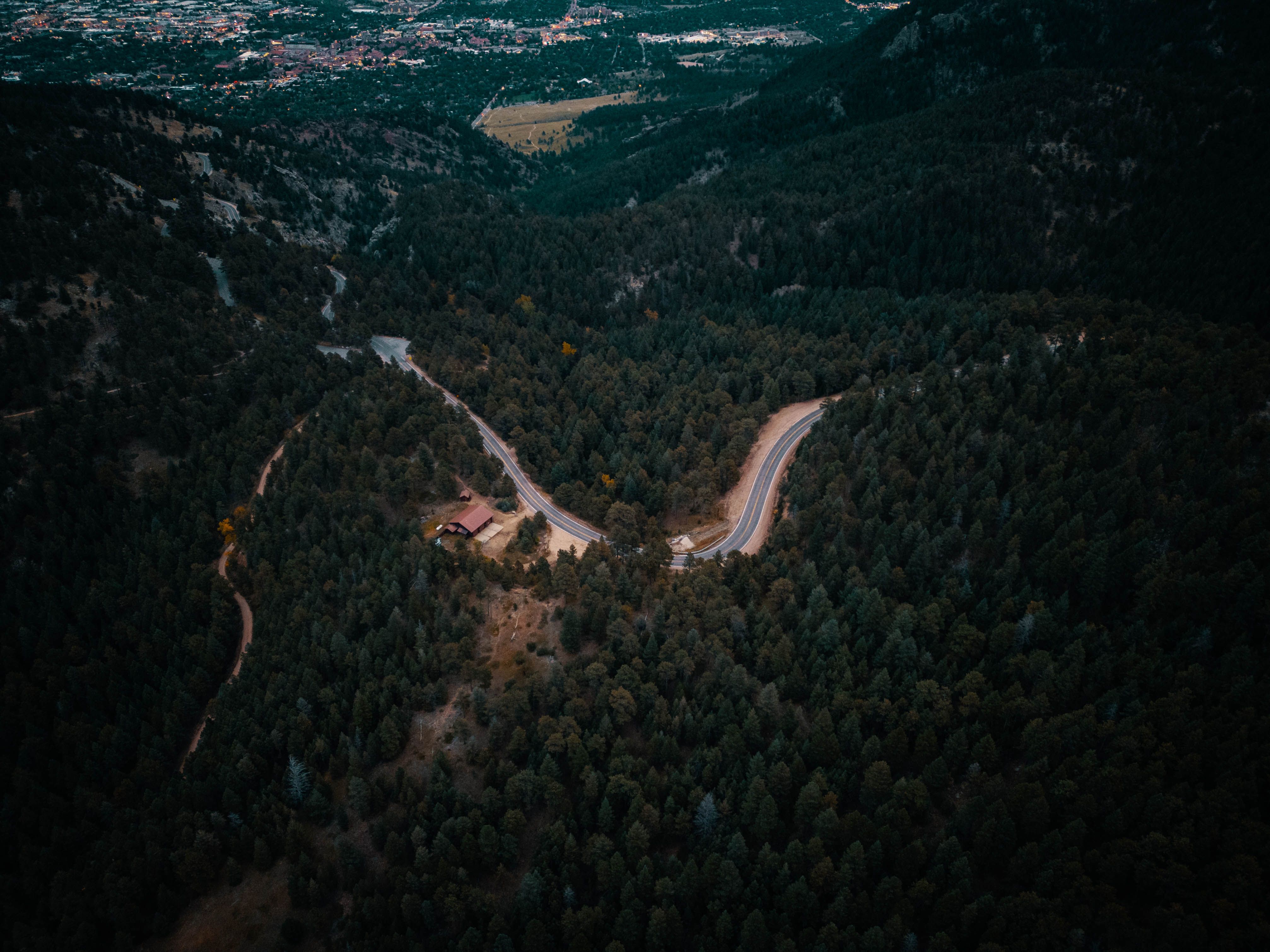 Aerial View of Road in Mountains · Free Stock Photo