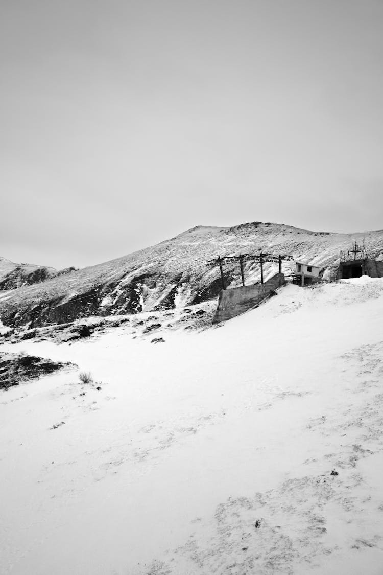 Hill In Snow In Winter