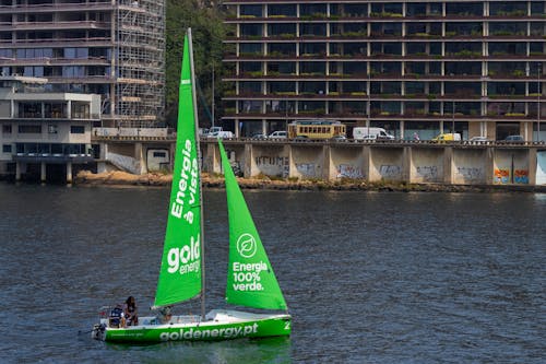 Green Sailboat on the Douro River