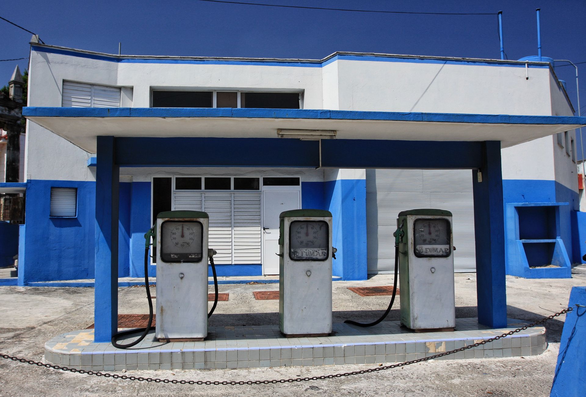 Petrol Distributors at an Old Petrol Station