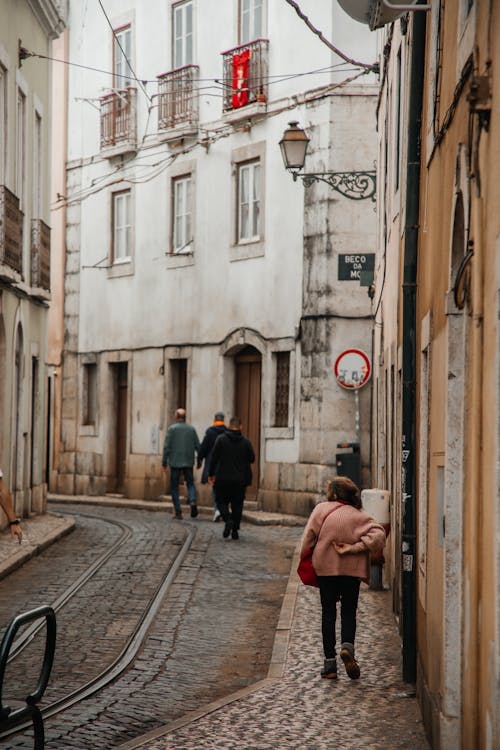 Narrow City Street in Lisbon 