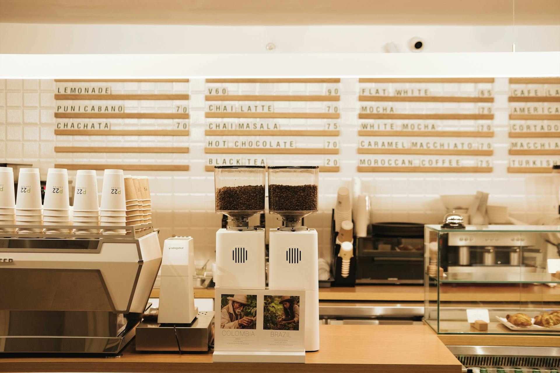 Cafe Counter with Machine and Cups