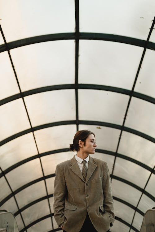 Man in Suit in Tunnel