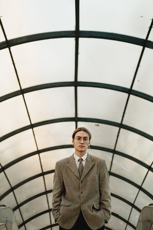 Elegant Man in a Metro Station 