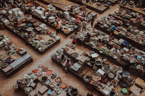 Foto d'estoc gratuïta de comercialitzar, comprant, foto des d'un dron