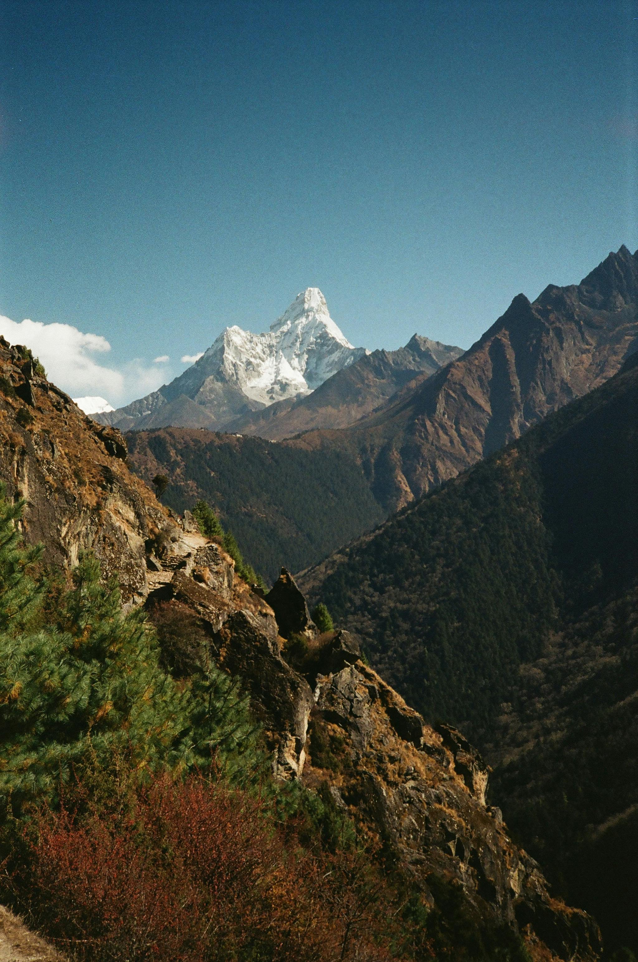 Stunning view of snow-capped peaks in the Himalayas, perfect for nature lovers.