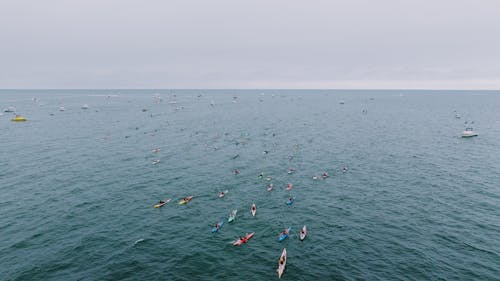 Kayaks on Water 