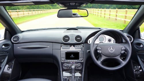 Black Mercedes Benz Car Interior