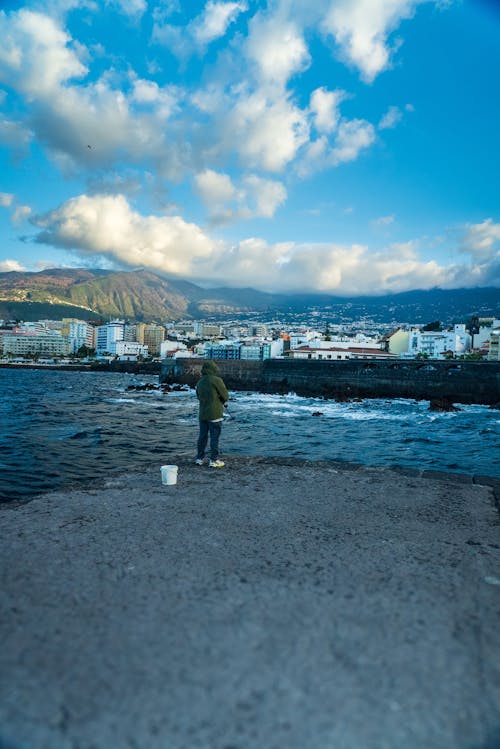 Man Fishing in the Sea 