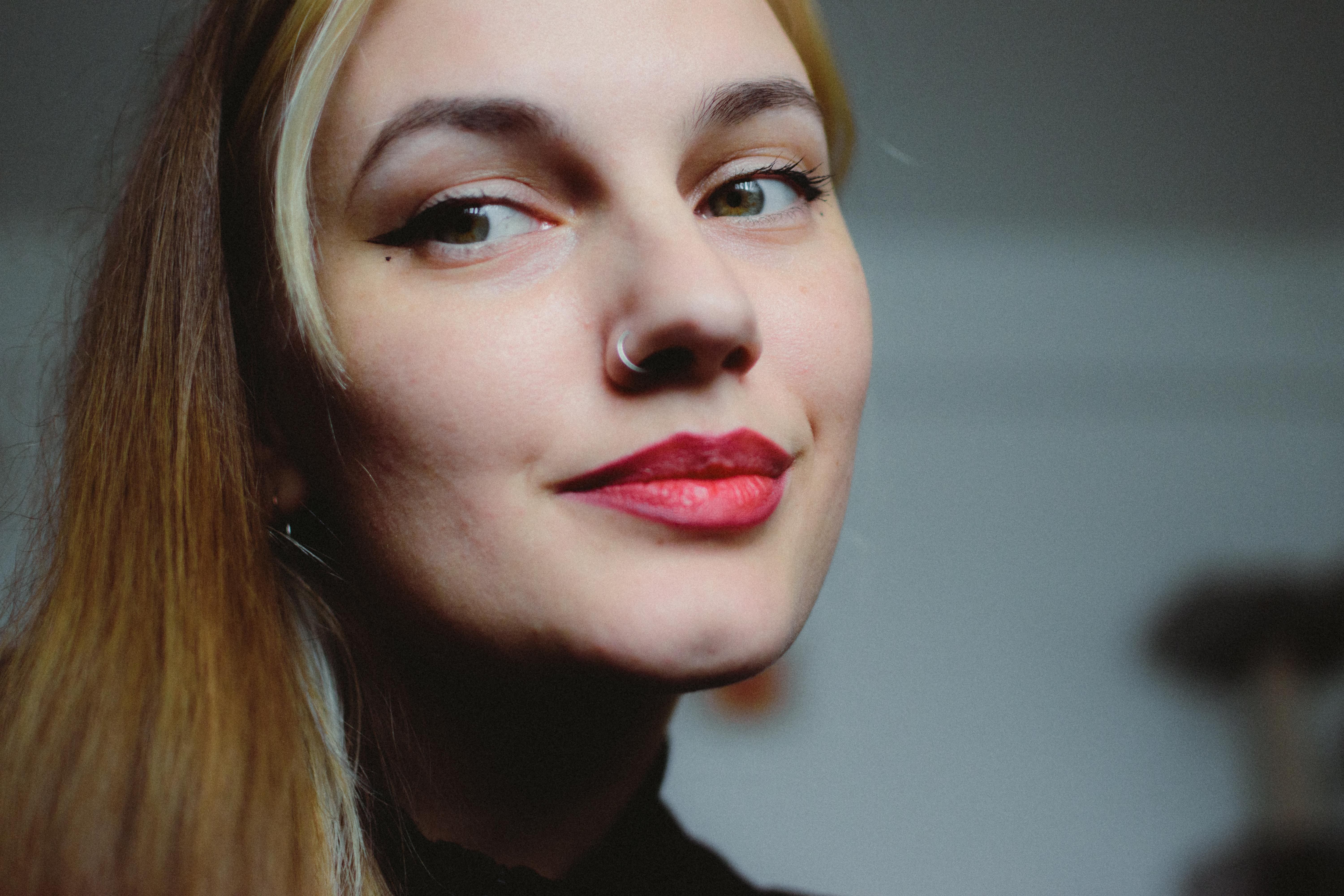 Face of Model Wearing Lipstick · Free Stock Photo