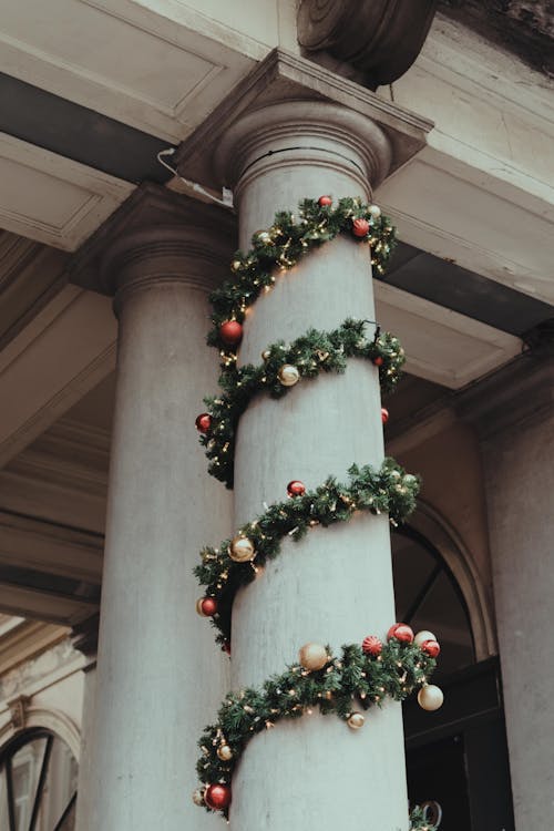 Christmas Decoration on Column