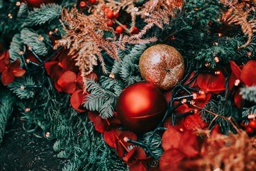 Lights and Ornaments on Christmas Tree