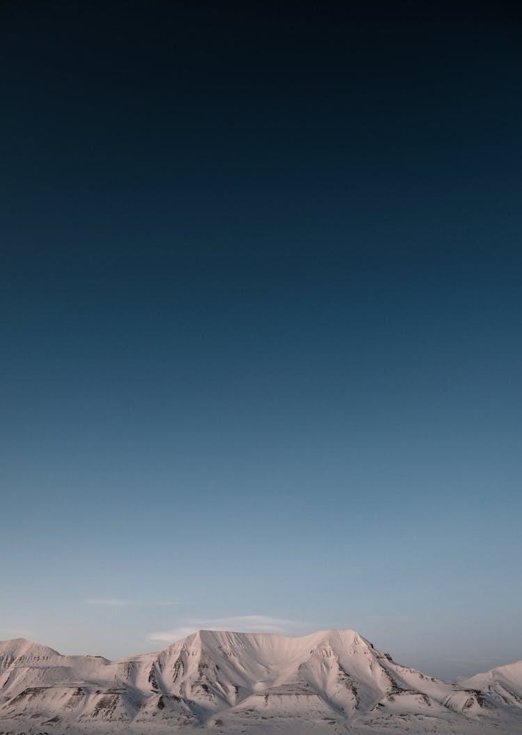 Clear Sky Over Hill In Snow