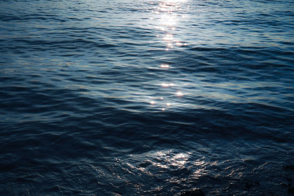 Peaceful ocean waves glistening under the sunlight, capturing the essence of tranquility.