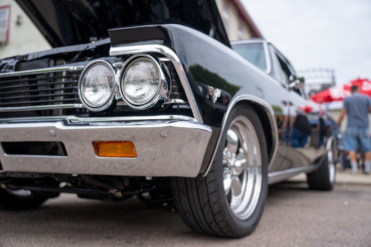 Close Up Of Black Chevrolet Chevelle