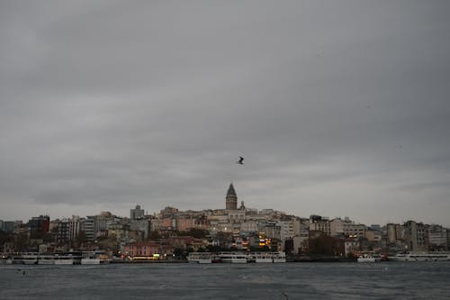 Galata Tower Against the Stormy Sky