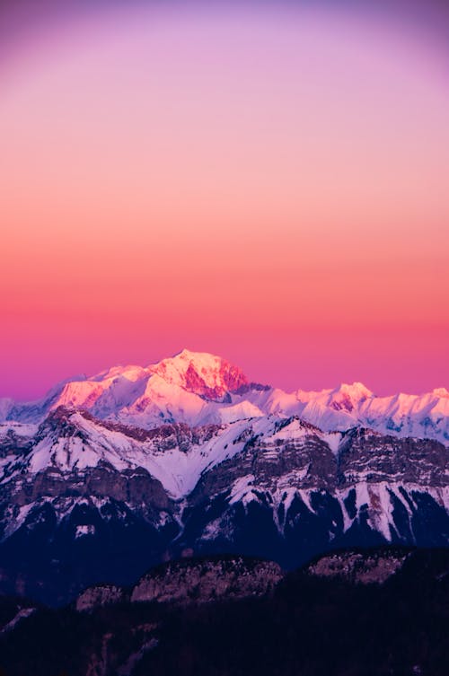 Rocky Mountains Peaks at Dusk