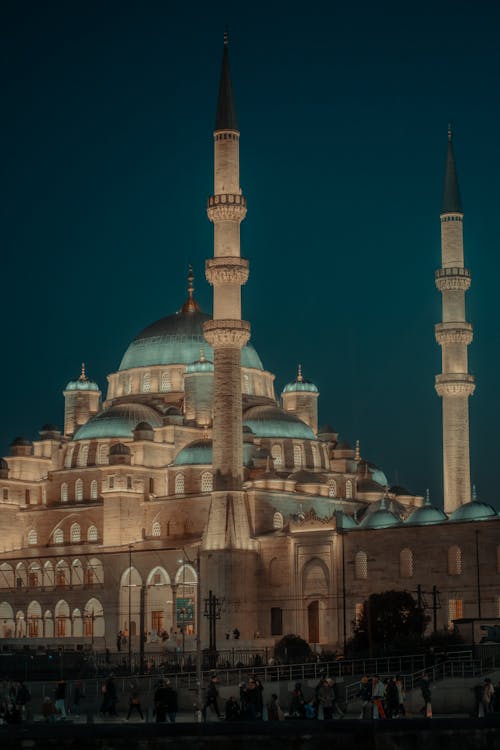 Illuminated Mosque at Dusk 